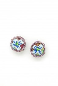 Embroidered Flower Studs